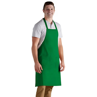 PREM. Bib Apron SHORT Length No Pocket with Adjustable neck strap Twill Fabric 7.25oz 65/35 P/C size 27in W X 24in L Multi-Color