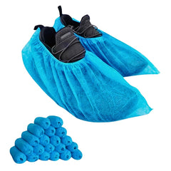 Shoe Covers Blue Economical with Elastic Non-Woven Fabric Disposable 100-count 