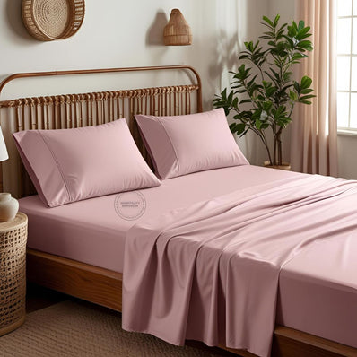 TC-180 FITTED SHEETS percale fabric color Rose size FULL Beds Hospitality  Thomaston Mills