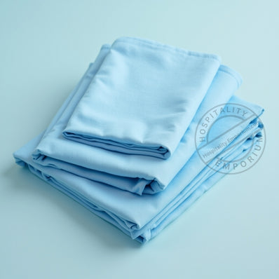 TC-180 FITTED SHEETS percale fabric color Blue size QUEEN Beds Hospitality Thomaston Mills