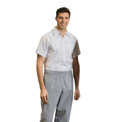 Cook Shirt SHORT SLEEVE Button Closures with 1 Left Chest Pocket P/C Poplin Color White Size XS-XL