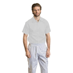 Cook Shirt SHORT SLEEVE Snap Closures No Pockets P/C Poplin Color White Size XS-XL