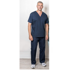 Premium Scrubs Top Shirts V-Neck Pullover Style Fabric twill 5.5oz Poplin 65/35 Poly/Cotton design Short Sleeve No Pockets MULTICOLOR Available sizes XS-XL (Sold as 6's/ Pack)