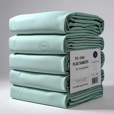 TC-180 FLAT SHEETS percale fabric color Seafoam FULL size Hospitality Beds  Thomaston Mills