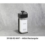 SOLera Liquid Dispenser Bracket color Black with 1-Chamber 440mL Rectangular Bottle & Pump with Std. White Labels