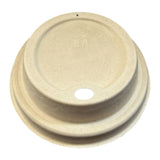 90 MM Sugarcane Fibre Natural Kraft Lid for 10oz to 20oz Paper Cup ( 100% Compostable & Recyclable ) 1000 unit/Pack