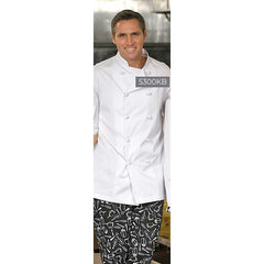 Standard Chef Coat Poly/Cotton Twill Long Sleeve with Knot Button Closures Color White Available sizes XS-XL (Sold as 6's/ Pack)