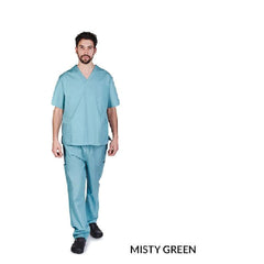 Standard Scrubs Top with Colored trims Color Mist Green Available sizes XS - 2XL (Sold as 6's/ Pack)