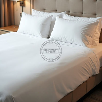 TC-180 FLAT SHEETS percale fabric White FULL sizes Hospitality Beds Thomaston Mills