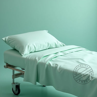 TC-180 FITTED SHEETS percale fabric color Seafoam size Single Bed Healthcare  Thomaston Mills