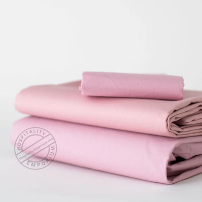 TC-180 FITTED SHEETS percale fabric color Rose size TWIN Beds Hospitality  Thomaston Mills