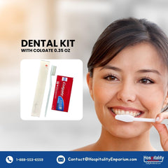 Dental Kit Toothbrush with Cap + ToothpasteCOLGATE 0.35oz 1 use Guest Bathroom Amenity Premium individual Box packing 200's/ Box