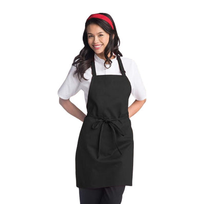 STD. Bib Apron SHORT Length No Pockets Twill Fabric 6.4-oz 100% SpunPoly size 30in W x 33in L Multi-Color