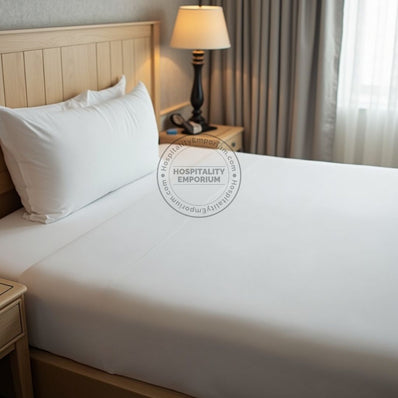 TC-180 FITTED SHEETS percale fabric White size TWIN Beds Hospitality  Thomaston Mills