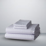 TC-250 FITTED SHEETS Premium 10mm Wide STRIPED Tone-On-Tone White Royal Suite KING Beds  Thomaston Mills