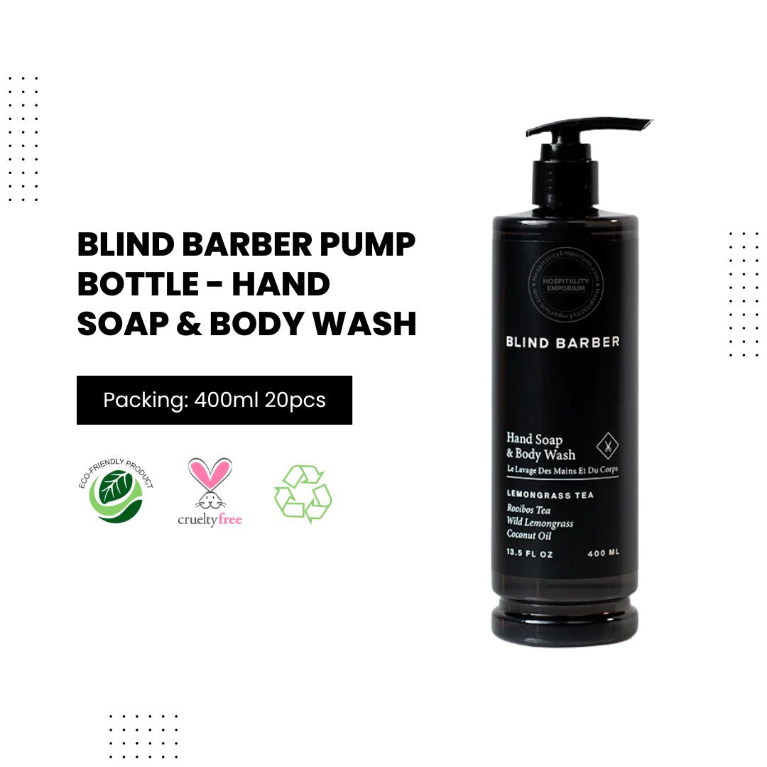 Blind Barber Pump Bottle - Hand Soap & Body Wash 13.5oz, 400ml
