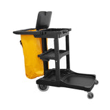 Janitor's Cart - 46"L x 20"W x 37.75"H color:Black