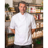Premium Slim Fit Chef Coat Poly/Cotton Poplin Long/Short Sleeve Snap Closure Color White Available sizes SM-XL (Sold as 6's/ Pack)
