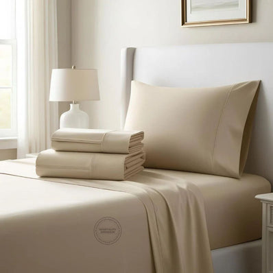 TC-180 FLAT SHEETS percale fabric color Bone FULL sizes Hospitality Beds  Thomaston Mills