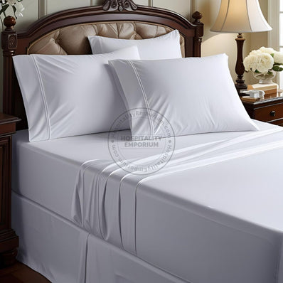 TC-250 FITTED SHEETS Premium Percale Fabric White Royal Suite FULL Beds  Thomaston Mills