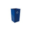 Rubbermaid Untouchable® 50 Gal Square Recycling Blue Packing 4's/ Box