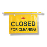 English Only "Closed For Cleaning" Hanging Doorway Safety Sign