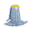 Globe Commercial Syn-Pro® Synthetic Narrow Band Wet Blue Looped End Mop - 20 Oz color:Blue 12/Pack