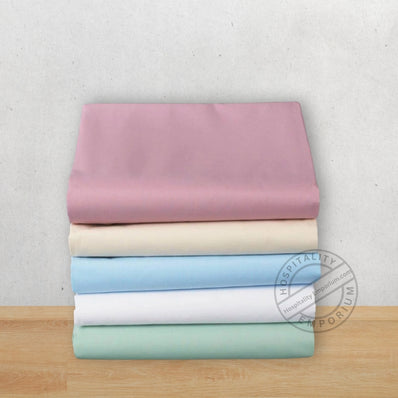 TC-180 FLAT SHEETS percale fabric color Seafoam TWIN sizes Hospitality Beds Thomaston Mills