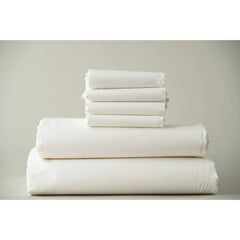 T-250 Premium Percale Cotton-Poly Pillow Covers QUEEN 36"x21" Thomaston Mills USA White 6/Pack