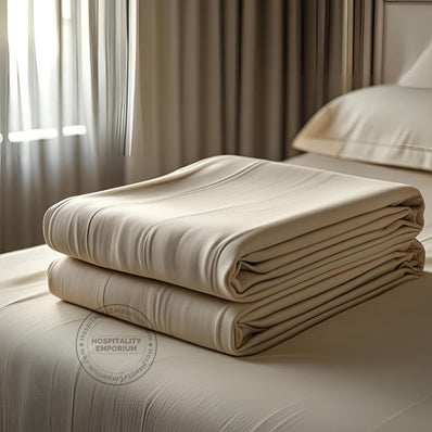 TC-200 FLAT SHEETS Percale Fabric Bone FULL size Hospitality Beds  Thomaston Mills