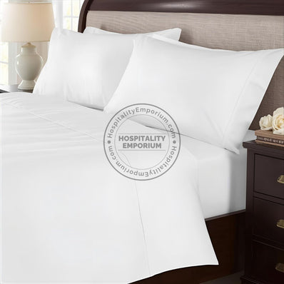 TC-300 FITTED SHEETS Luxury  percale PLAIN WHITE Royal Suite FULL size 54 x 80 x 15 Packing 24's/ case Thomaston Mills