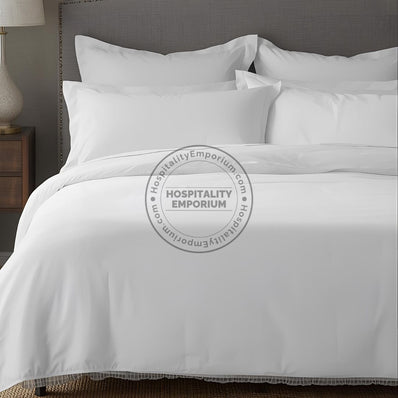 TC-300 FLAT SHEETS Luxury  percale PLAIN WHITE Royal Suite KING size 114 x 120" Thomaston Mills
