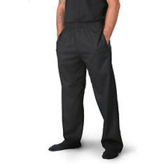 Standard Rugby Style Chef Pants Elastic Waist band BLACK or WOVEN CHECKER Available sizes XS-XL (Sold as 6's/ Pack)