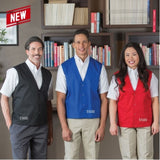 Premium Work Vest poly-cotton w/snaps fabric twill 7.25oz 65/35 Poly/Cotton design 2 pockets color MULTICOLOR size XS-XL