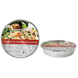Foil Container with Lid 2Pk Dimensions 9"/22"x4.5cm & 8.6"x1.7" Size 14g