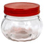 Ribbed Glass Jar with Red Lid 450ml Packing 24's/ Box