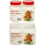 Plastic Spice Jar 2Pk Size 12oz Color Red/White Lid