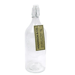 Bottle Glass Embossed with Stopper 1060ml