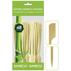 Bamboo Skewer with Paddle End 48 Pieces Dimensions 6"