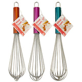 Stainless Steel Whisk with Handle Color 3 Assorted Handles Dimensions 12"