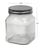 Square Storage Jar with Metal Lid 870ml