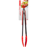 12" Silicone Red Tipped Tongs Color Red