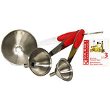 Stainless Steel Funnel Set 3PC 3"x7", 2"x6", 1.8"x5.5"