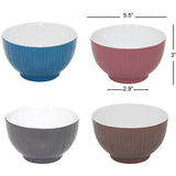 Ribbed Bowl 5.5"x3"x2.9" Color Assorted Colors