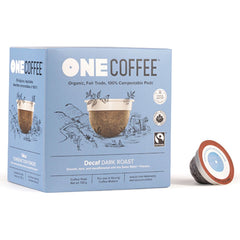 OneCoffee Decaf Dark Roast K-Cups Pods Coffee Certified Organic Fair Trade Packing 