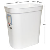Vanity Wastebasket Size 9.5l Dimension 10"x7"x11" Color White