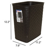 Weave Waste Basket Size 3.4gallon Dimensions 12.2"x7.6"x11.2"