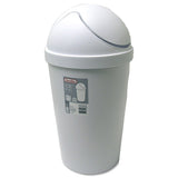 Round Swing Top Waste Basket Size: 12Qt Color White