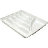 6 Compartment Cutlery Tray Dimensions Length 14-1/8"x Width 11-3/4"x Height 1-7/8" Color White