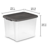 Storage Tote Size 50Qt Dimension: 20"x16"x15" Color Flat Grey